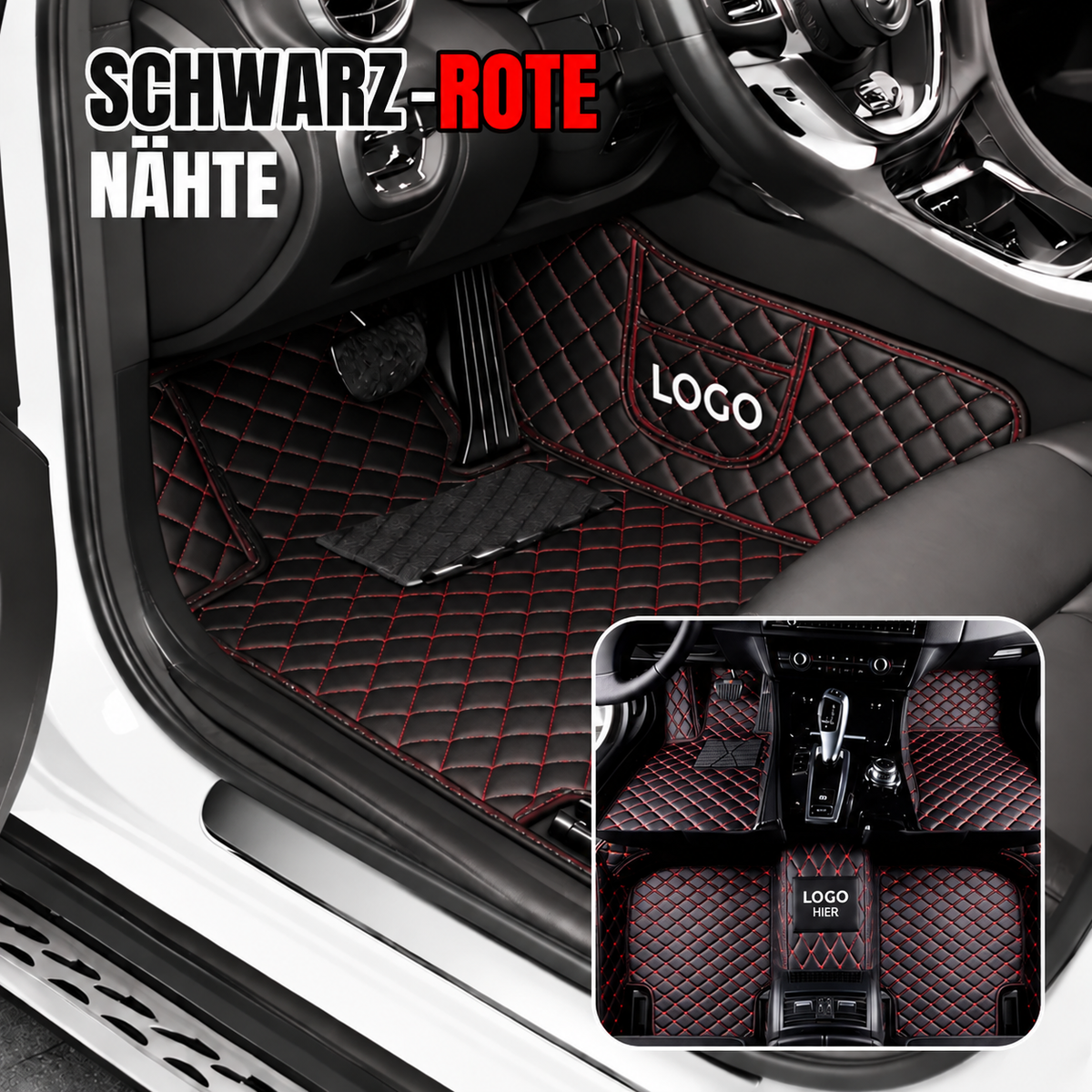 Elvie 2026 Premium 5-lagige maßgefertigte Leder-Fußmatten für Autos