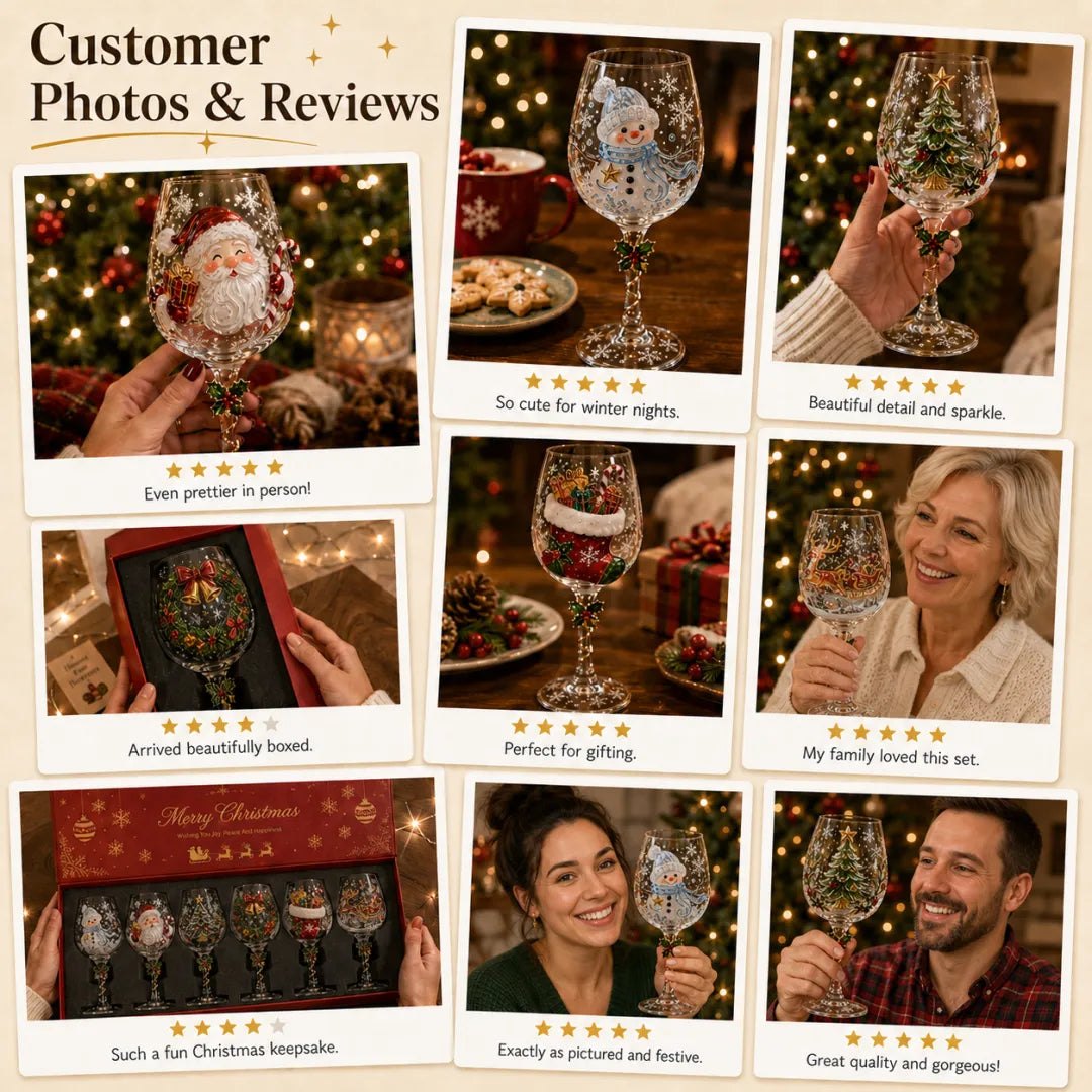 🎁Christmas Wine Glass Collection Gift Box Set✨& Free Shipping