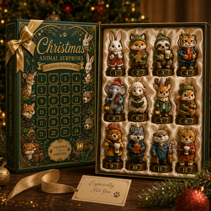 ✨24-Day Christmas Countdown Advent Calendar –Animal Surprise Ornament