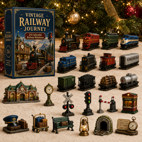 Vintage Railway Journey 24-Day Advent Calendar – Collectible Christmas Countdown Gift