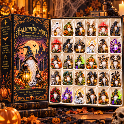 Halloween Gnomes 2026 – 24-Day Haunted Gnome Countdown Calendar with 24 Unique Collectible Miniatures, Spooky Halloween Gift for Gnome Lovers