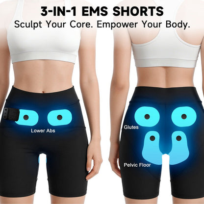3-Zone EMS Toning Shorts: Targeted Abdomen, Glutes & Pelvic Floor Support