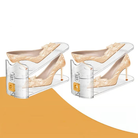 🔥Last Day 50% OFF🔥 Adjustable Double-Layer Clear Shoe Slots Organizer