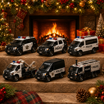 High-quality miniature model✨Police Vehicles Fleet Advent Calendar 2026 - 24-Day Festive Countdown
