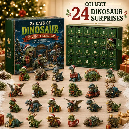 🦖24 Days of Dinosaur Christmas Advent Calendar – 24 Collectible Dino Figurines & Holiday Surprises