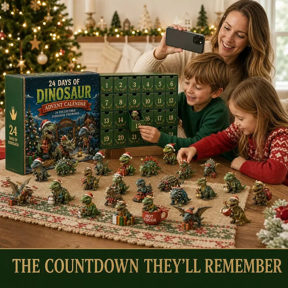 🦖24 Days of Dinosaur Christmas Advent Calendar – 24 Collectible Dino Figurines & Holiday Surprises