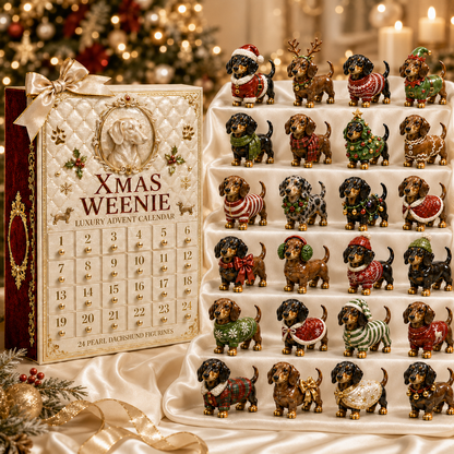 24-Day Dachshund Advent Calendar | Collectible Dog Figurine Christmas Countdown