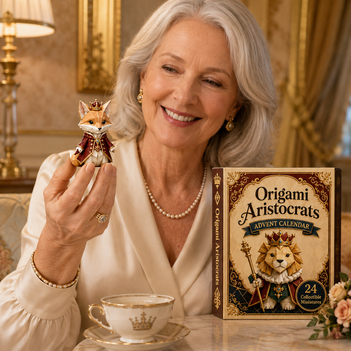 Origami Aristocrats 24-Day Advent Calendar – 24 Collectible  Royal Animal Figurines, Luxury Christmas Countdown Gift Set for Animal Lovers & Collectors