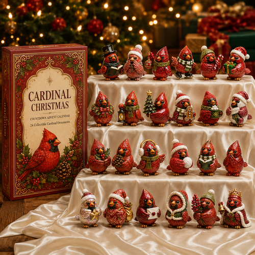24-Day Advent Calendar | Cardinal Christmas Ornaments Countdown Gift