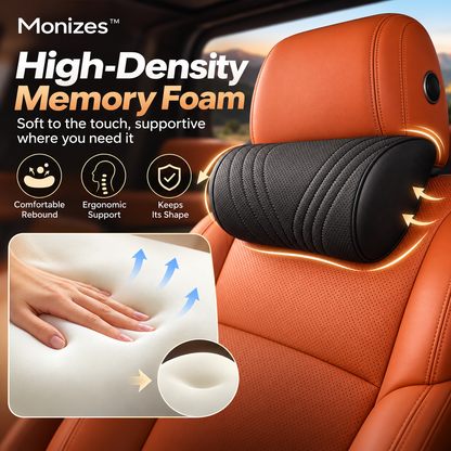 Monizes™ Ergonomic Memory Foam Car Neck & Lumbar Support Pillow