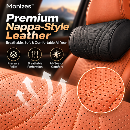 Monizes™ Ergonomic Memory Foam Car Neck & Lumbar Support Pillow