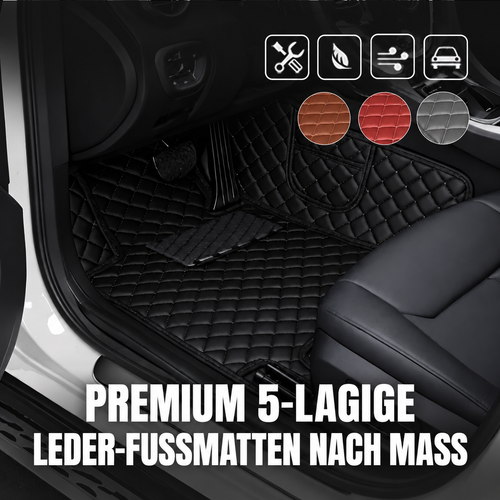 Elvie 2026 Premium 5-lagige maßgefertigte Leder-Fußmatten für Autos