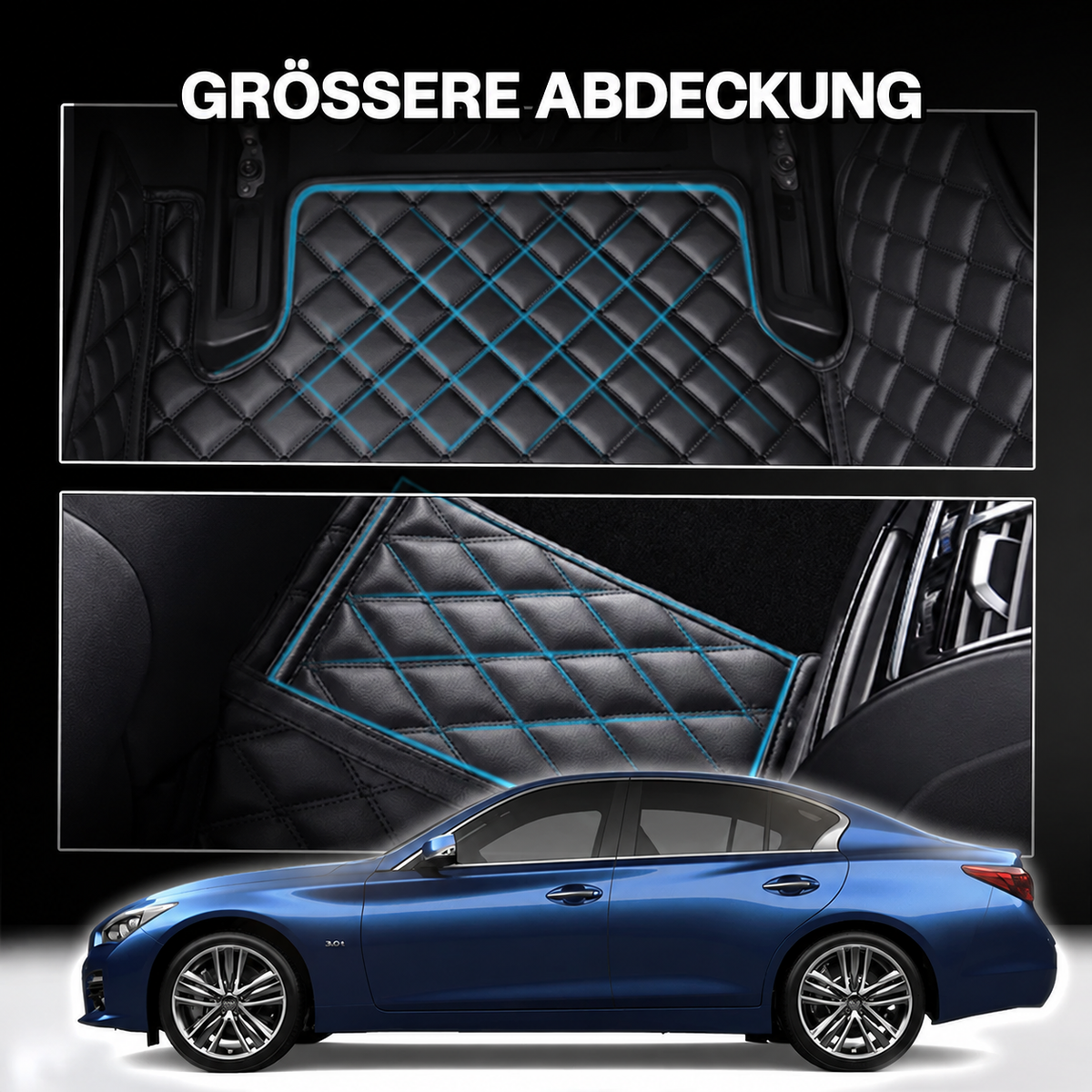 Elvie 2026 Premium 5-lagige maßgefertigte Leder-Fußmatten für Autos