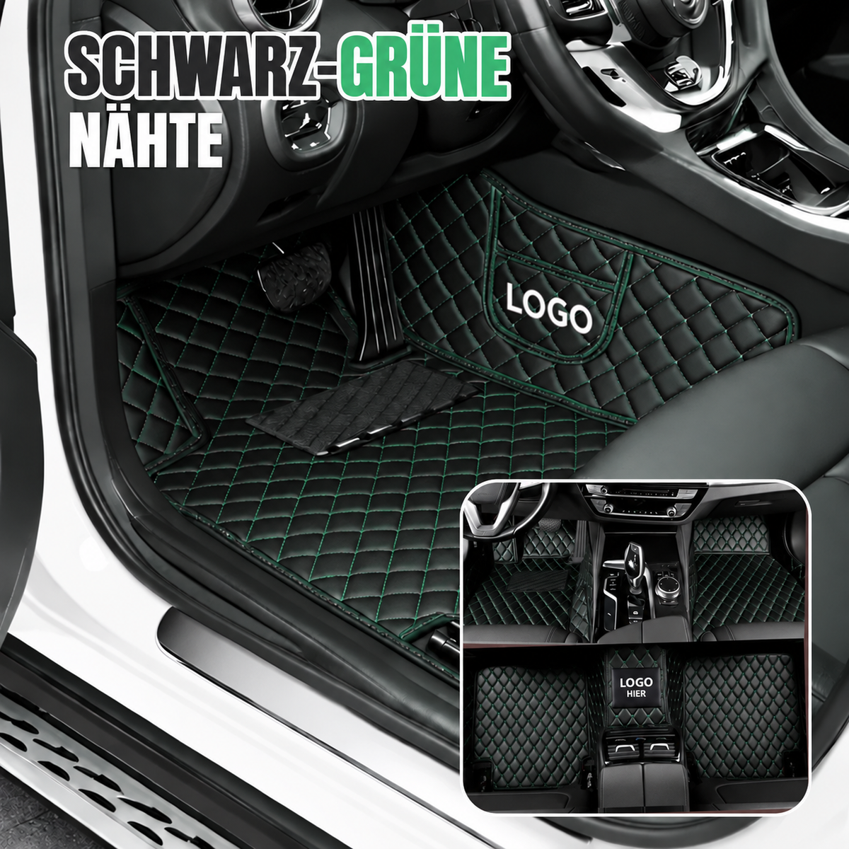 Elvie 2026 Premium 5-lagige maßgefertigte Leder-Fußmatten für Autos