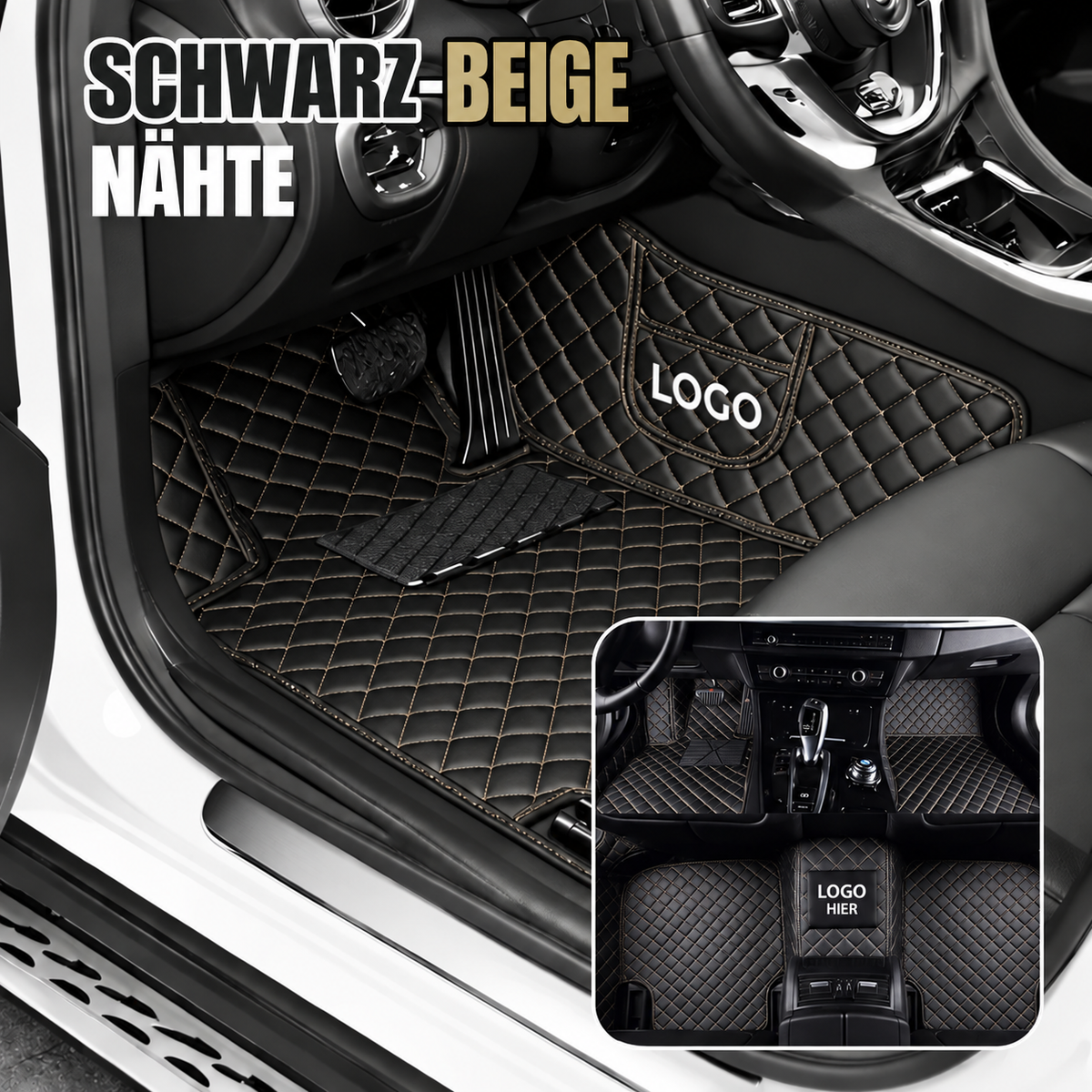 Elvie 2026 Premium 5-lagige maßgefertigte Leder-Fußmatten für Autos