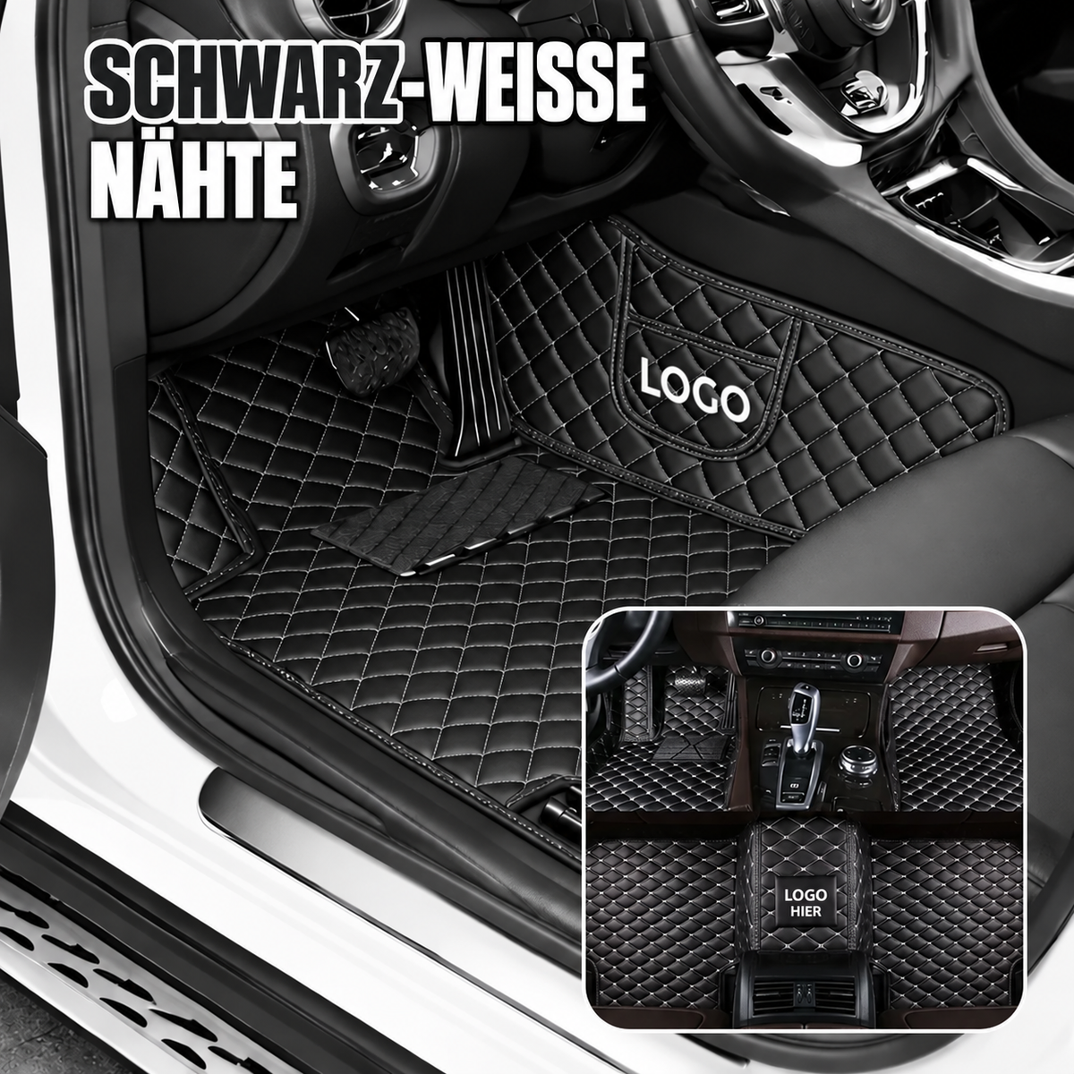 Elvie 2026 Premium 5-lagige maßgefertigte Leder-Fußmatten für Autos