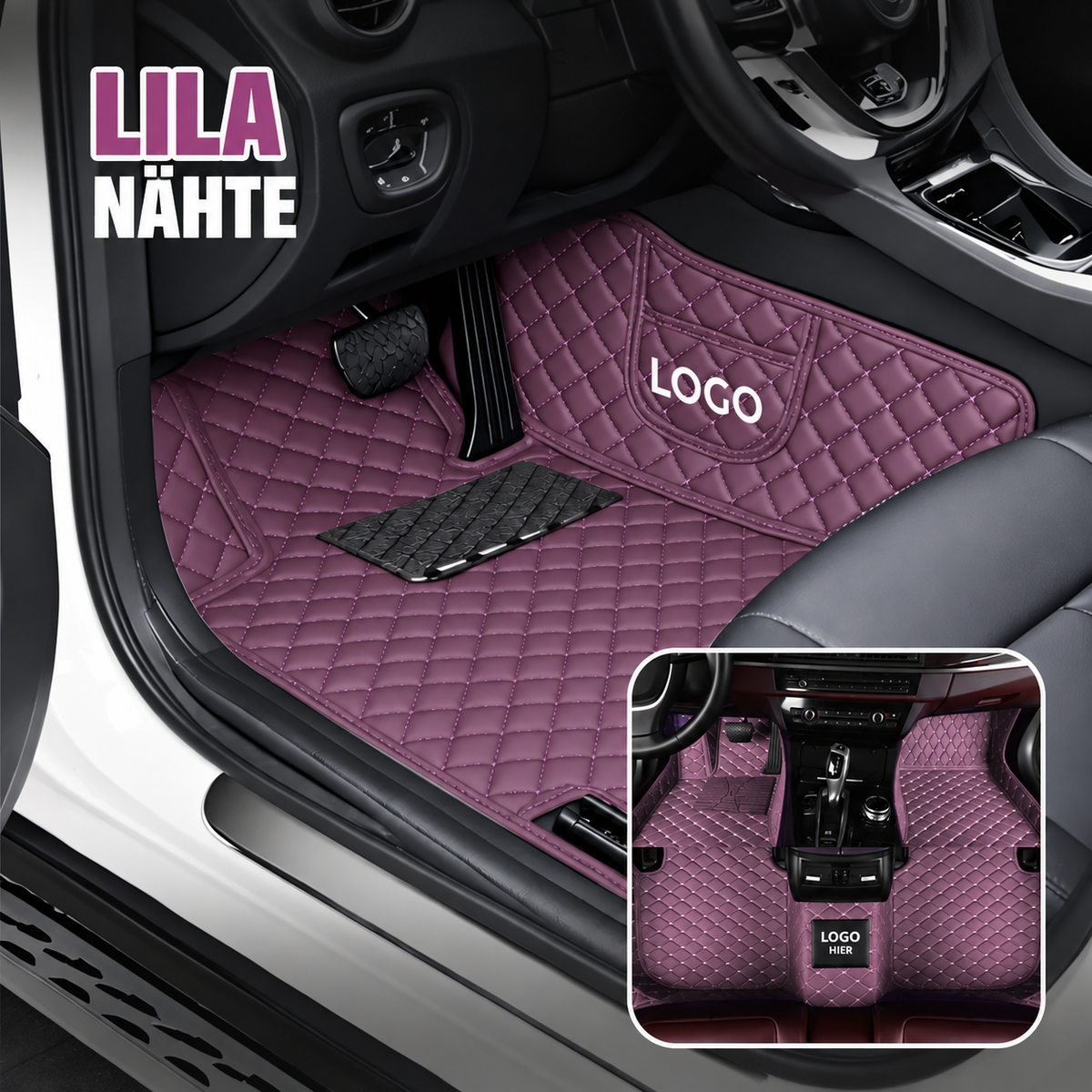 Elvie 2026 Premium 5-lagige maßgefertigte Leder-Fußmatten für Autos