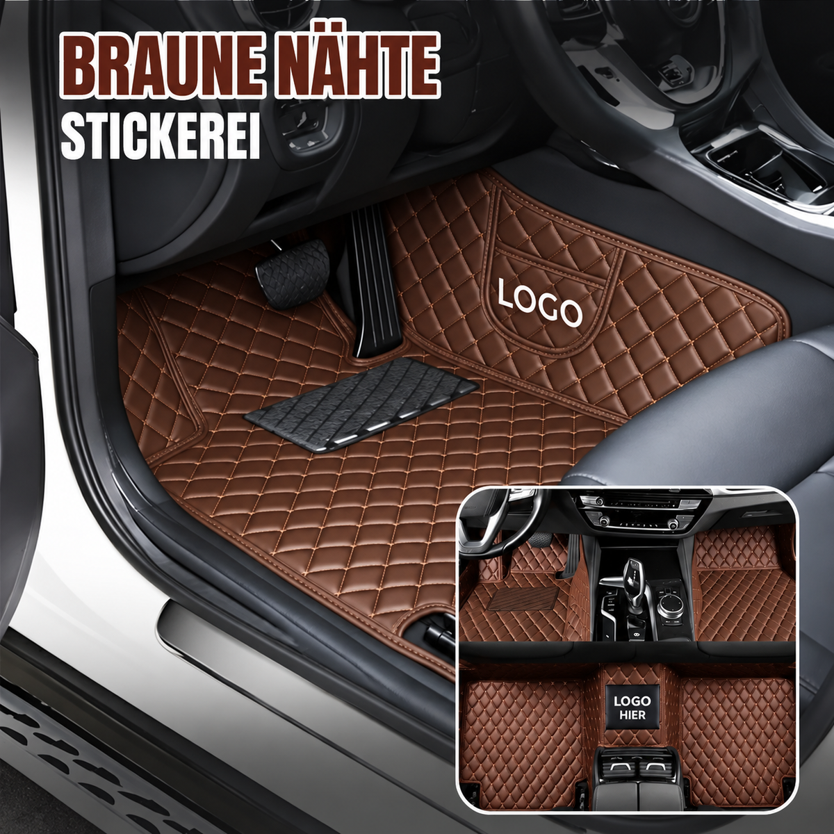 Elvie 2026 Premium 5-lagige maßgefertigte Leder-Fußmatten für Autos