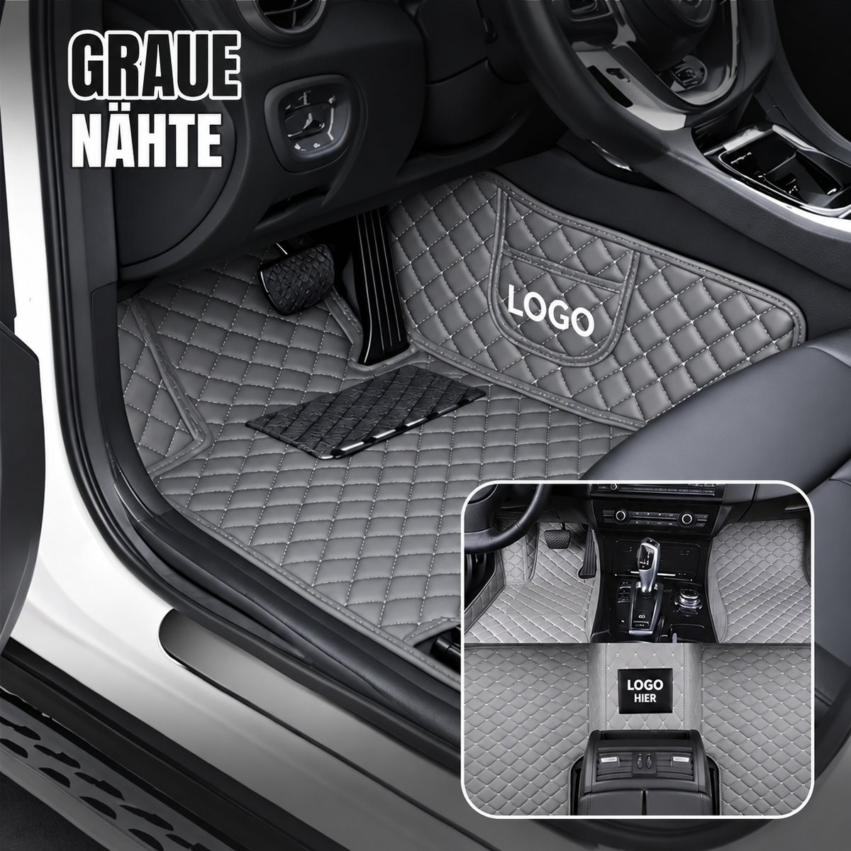 Elvie 2026 Premium 5-lagige maßgefertigte Leder-Fußmatten für Autos