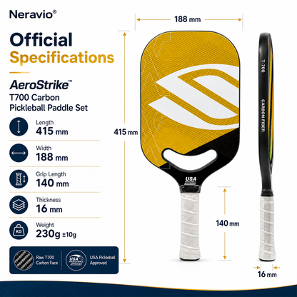 AeroStrike™ 16MM T700 Carbon Pickleball Paddle