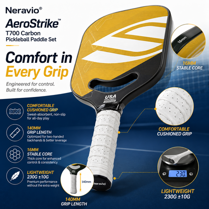 AeroStrike™ 16MM T700 Carbon Pickleball Paddle