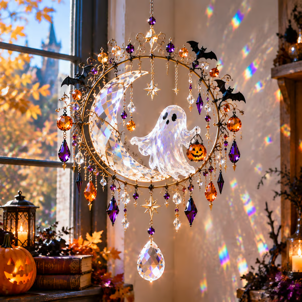 🔥🎁🎃 Halloween Crystal Suncatcher - Turn Sunlight Into Halloween Magic 🌈