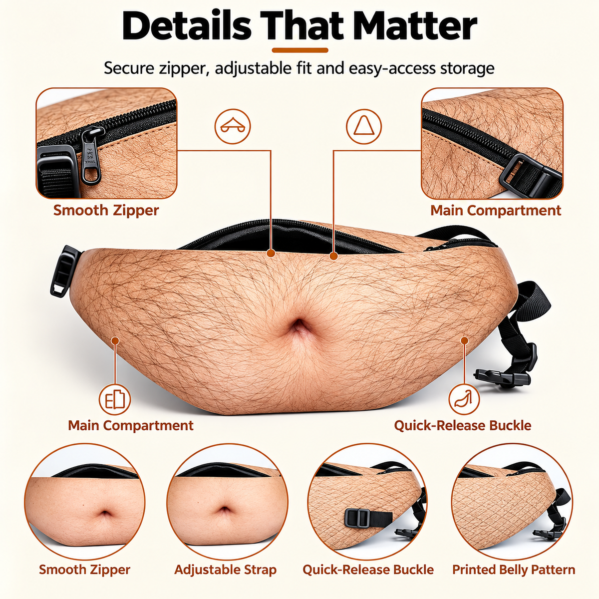 😂 Hilarious Fake Beer Belly Fanny Pack - The Ultimate Gag Gift & Prank Waist Bag 🍺