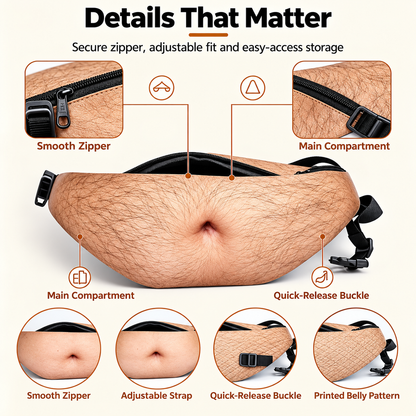 😂 Hilarious Fake Beer Belly Fanny Pack - The Ultimate Gag Gift & Prank Waist Bag 🍺