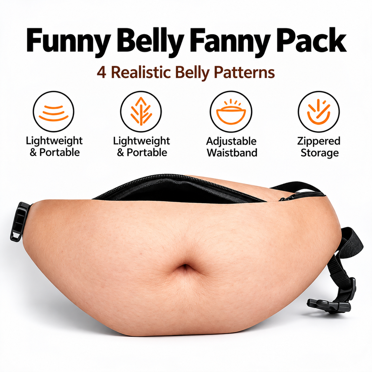😂 Hilarious Fake Beer Belly Fanny Pack - The Ultimate Gag Gift & Prank Waist Bag 🍺