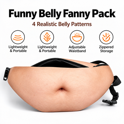 😂 Hilarious Fake Beer Belly Fanny Pack - The Ultimate Gag Gift & Prank Waist Bag 🍺
