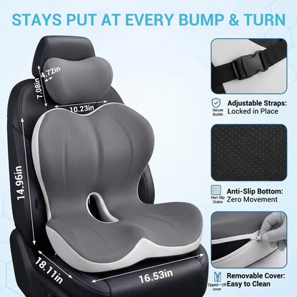 Monizes™ ErgoNest – Integrated Memory Foam Seat & Lumbar Support Cushion