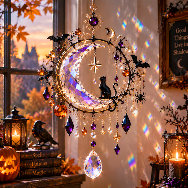 🔥🎁🎃 Halloween Crystal Suncatcher - Turn Sunlight Into Halloween Magic 🌈