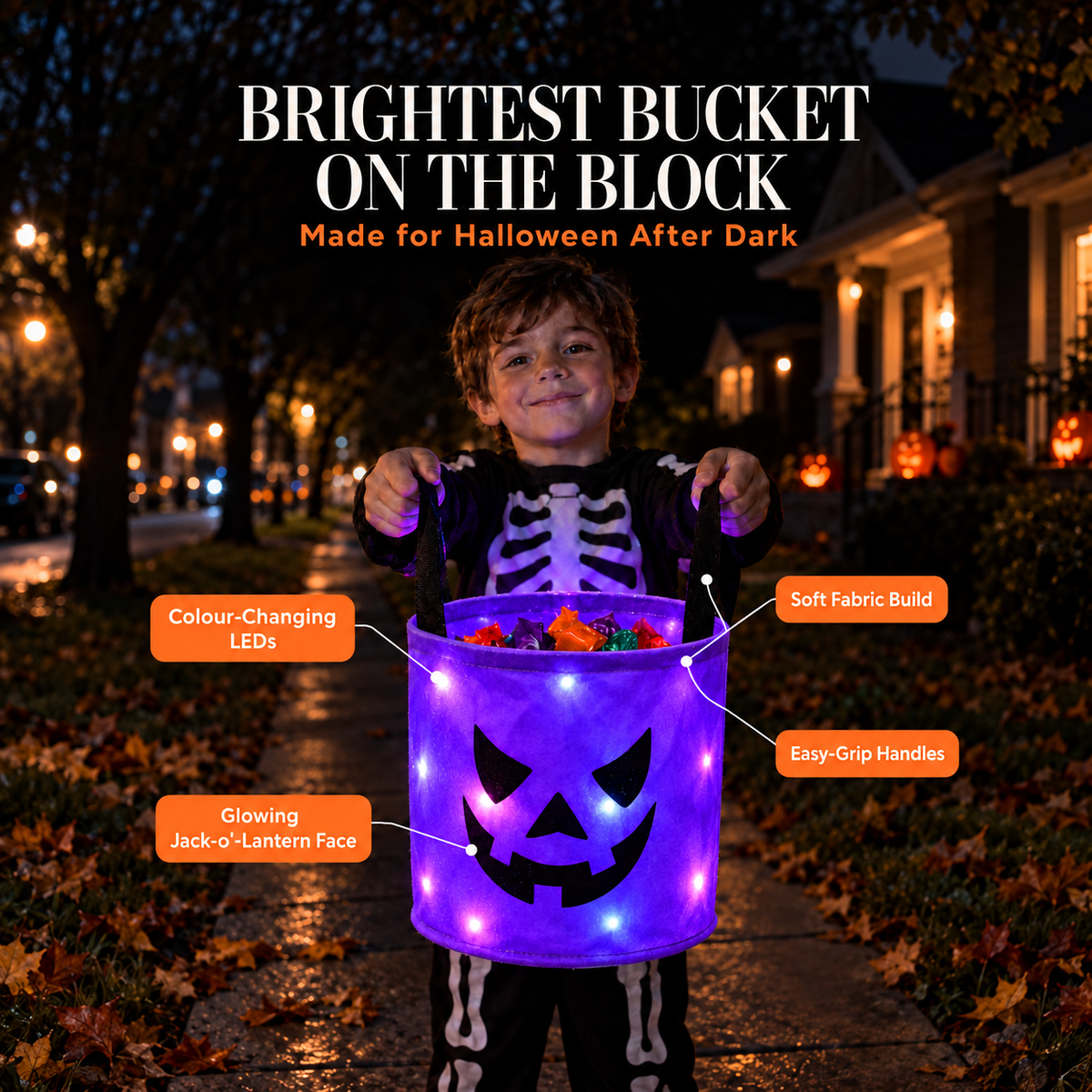 BooBucket™ LED Halloween Candy Bucket