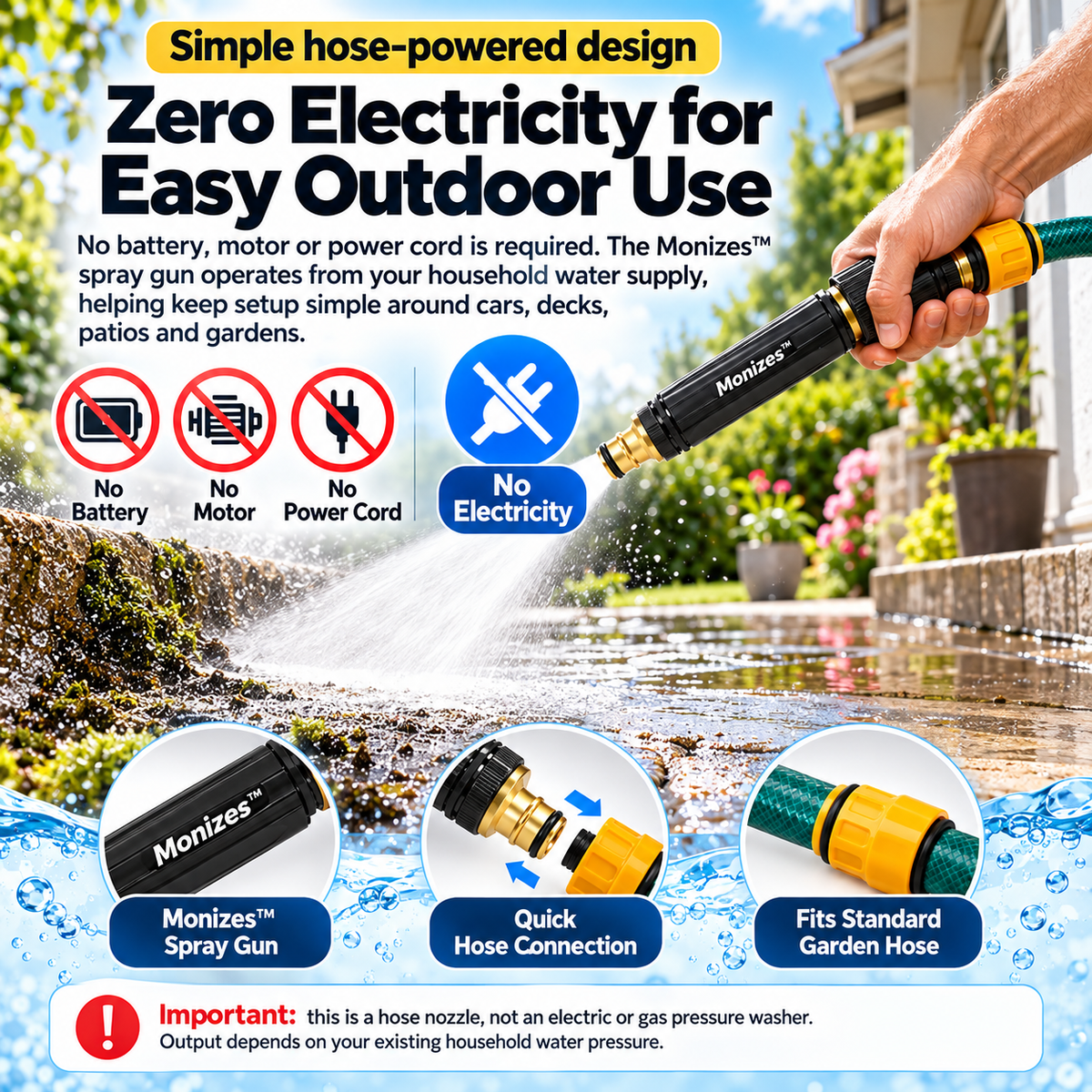 Monizes™ High-Pressure Car Wash & Garden Spray Gun
