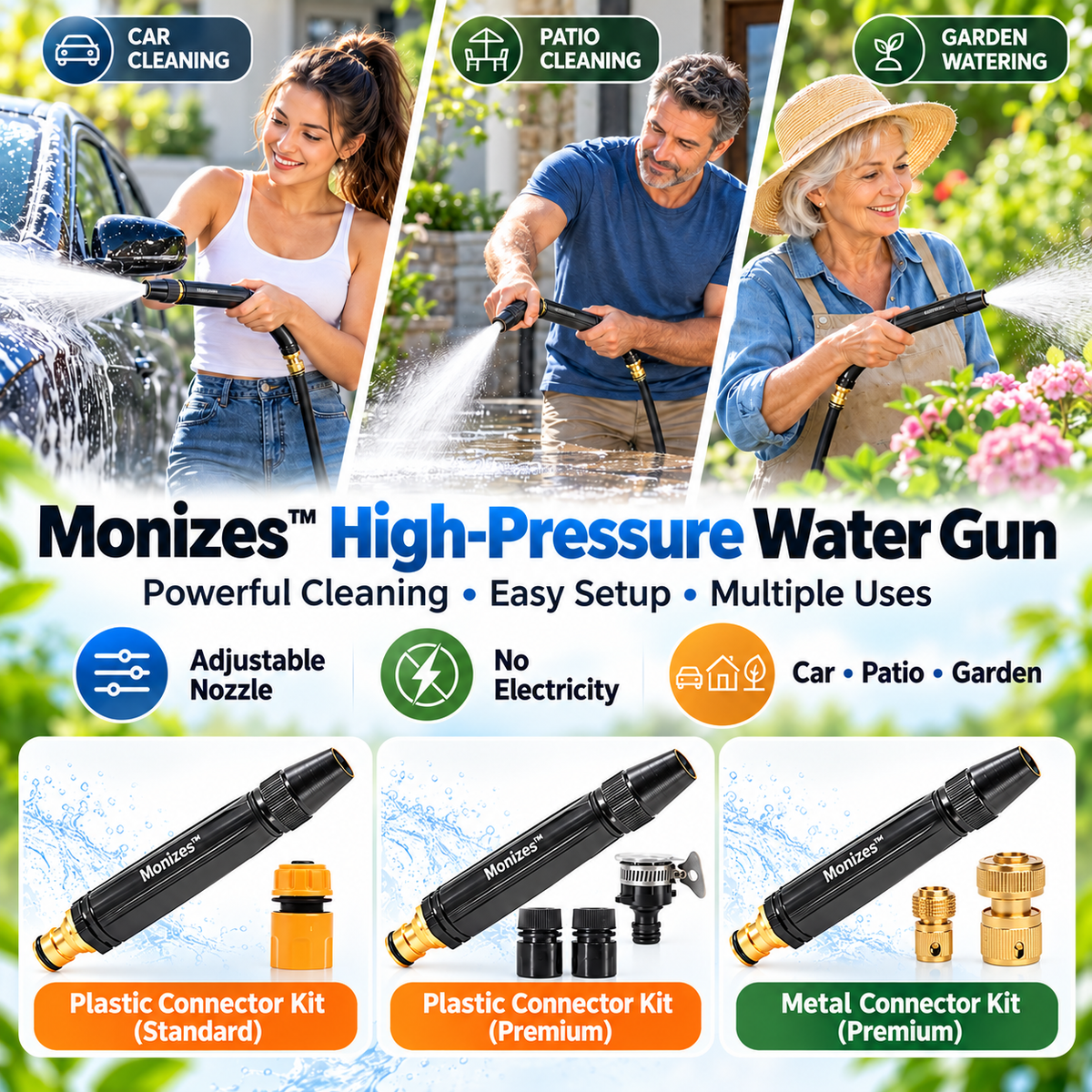 Monizes™ High-Pressure Car Wash & Garden Spray Gun