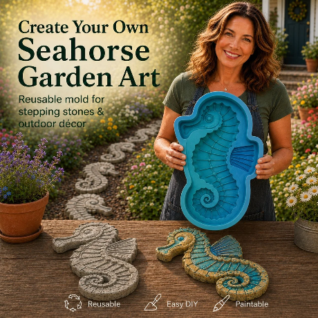 💥 LAST DAY 55% OFF - 🌊Reusable Ocean Garden Art Mold – DIY Stepping Stones