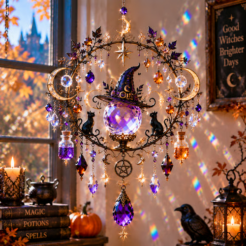 🔥🎁🎃 Halloween Crystal Suncatcher - Turn Sunlight Into Halloween Magic 🌈