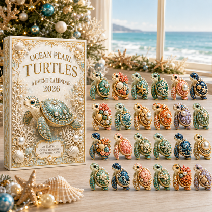 Sea Turtle 24-Day Advent Calendar – Ocean Collectible Figurine Christmas Gift