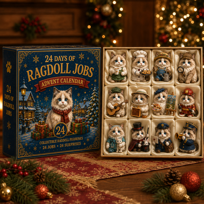 Ragdoll Jobs Advent Calendar 2026 – 24 Days of Unique  Collectible Ragdoll Cat Miniatures, Christmas Countdown Gift for Cat Lovers