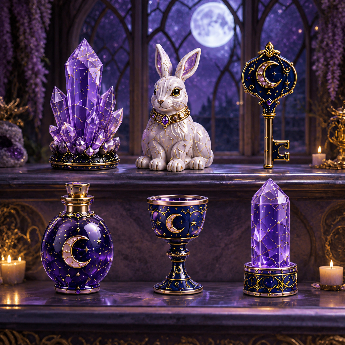 Lunar Witch Advent Calendar 2026 – 24 Enchanted Crystal Miniatures for a Magical Moonlit Countdown