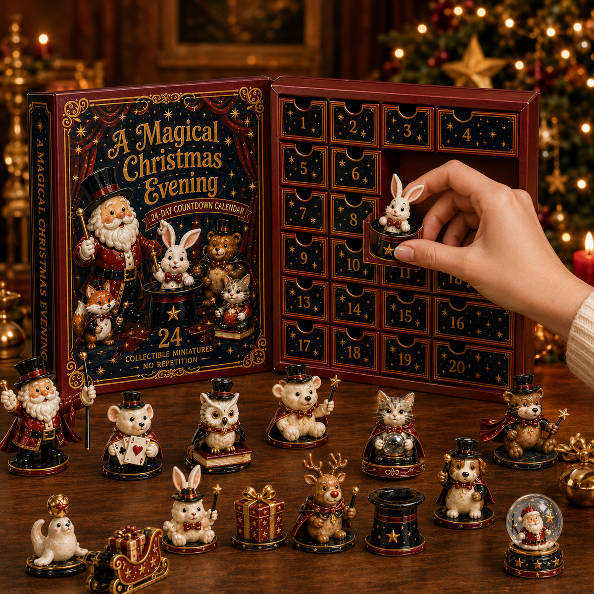 24-Day Magical Christmas Countdown Calendar – 24 Collectible Miniature Figures, A Whimsical Holiday Gift Set for Christmas Lovers & Collectors