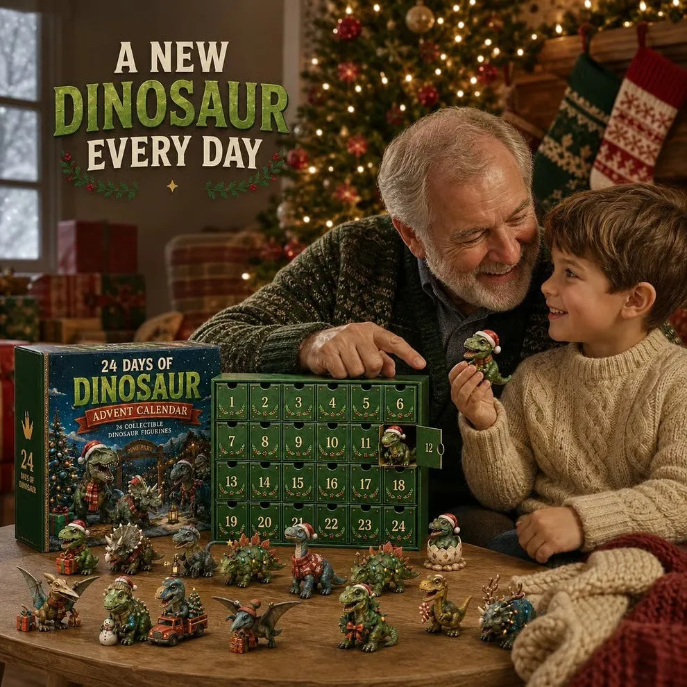 🦖24 Days of Dinosaur Christmas Advent Calendar – 24 Collectible Dino Figurines & Holiday Surprises