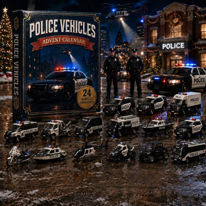 High-quality miniature model✨Police Vehicles Fleet Advent Calendar 2026 - 24-Day Festive Countdown