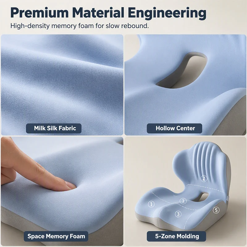 Monizes™ ErgoNest – Integrated Memory Foam Seat & Lumbar Support Cushion