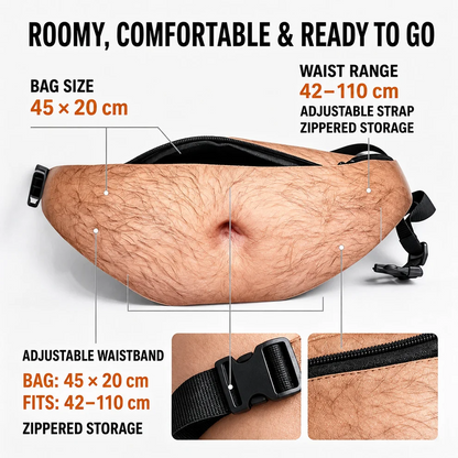 😂 Hilarious Fake Beer Belly Fanny Pack - The Ultimate Gag Gift & Prank Waist Bag 🍺