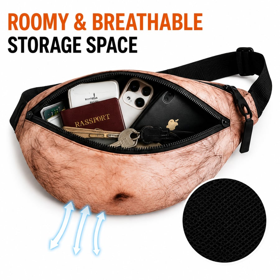 😂 Hilarious Fake Beer Belly Fanny Pack - The Ultimate Gag Gift & Prank Waist Bag 🍺