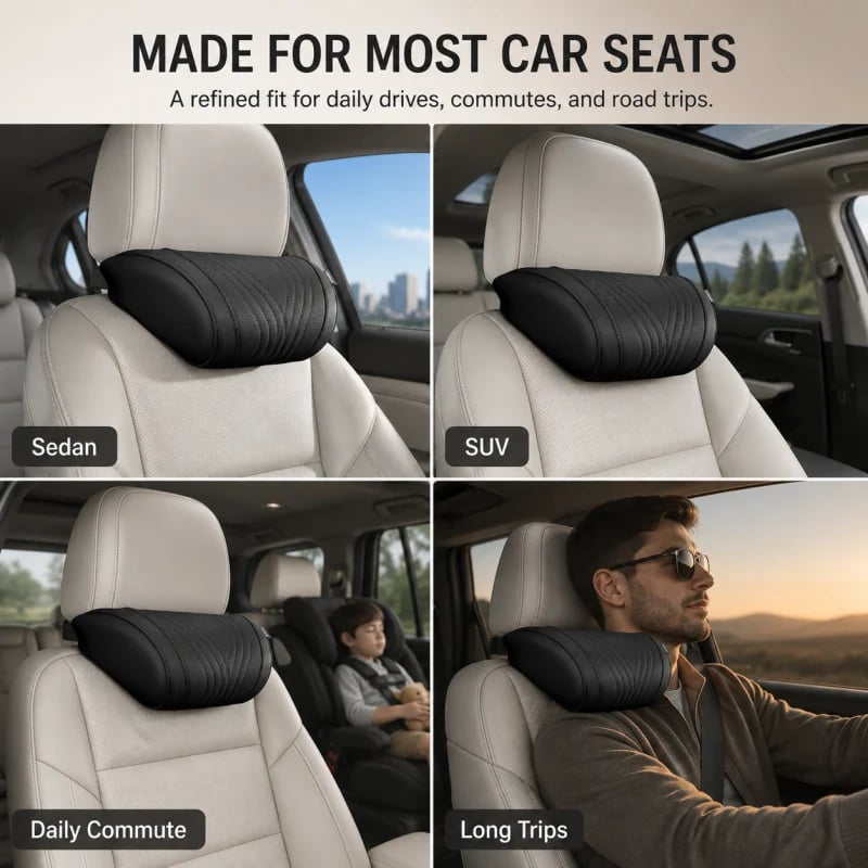Monizes™ Ergonomic Memory Foam Car Neck & Lumbar Support Pillow