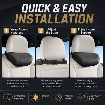 Monizes™ Ergonomic Memory Foam Car Neck & Lumbar Support Pillow