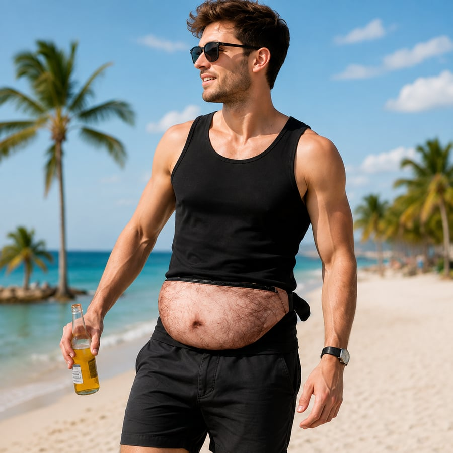 😂 Hilarious Fake Beer Belly Fanny Pack - The Ultimate Gag Gift & Prank Waist Bag 🍺