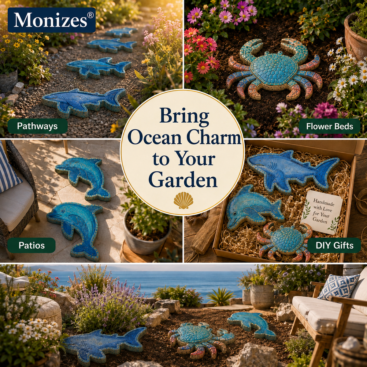 💥 LAST DAY 55% OFF - 🌊Reusable Ocean Garden Art Mold – DIY Stepping Stones